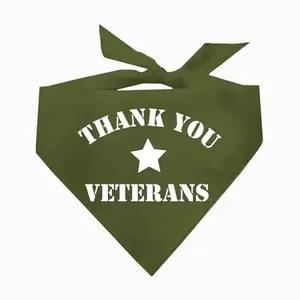 Tees & Tails Thank You Veterans dog bandana in military green