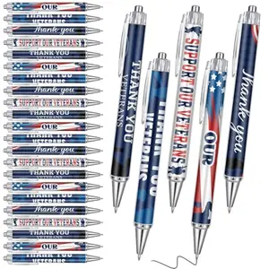 Engrowtic 50 Pcs 250 Anniversary Patriotic Pens, retractable and durable for corporate giveaways