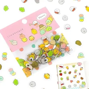 Kryoflare transparent kawaii animal and flower stickers