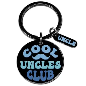 QUIHUD best uncle ever keychain with classic engraving