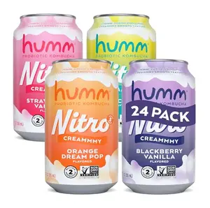 Humm nitro kombucha variety pack with blackberry vanilla and other flavors