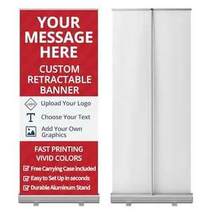 EZISHIPS Custom Retractable Banner with American Flag Design