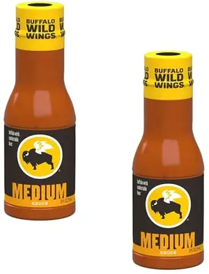 Two bottles of Buffalo Wild Wings Medium Buffalo Sauce