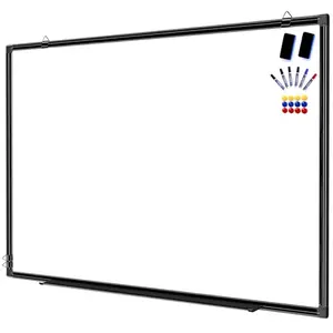 H-Qprobd 60x48 magnetic dry erase board with black aluminum frame and marker tray
