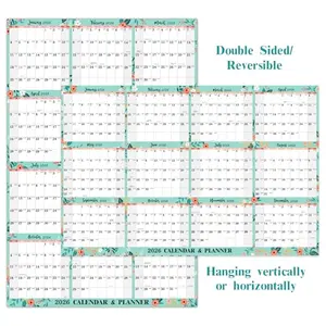 Feteulo 2026 erasable wall calendar reversible horizontal vertical