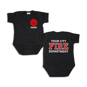 MY4LOVE personalized firefighter Maltese cross baby onesie