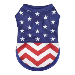 Paiaite dog vest with classic blue star design on a patriotic tank top