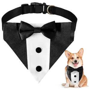 GIFTMISSU classic dog tuxedo bandana with bow tie