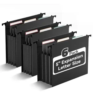 ANSOOK Hanging File Folders black accordion style