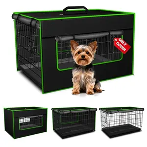 Bethshaya 24-inch insulated dog crate cover in black