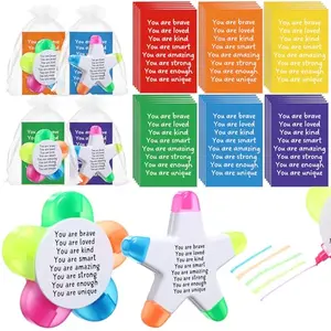 AmazingSpark star and petal highlighters with mini notebooks set