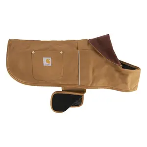 Carhartt brown insulated dog coat on a large dog