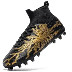 HRJR black high-top youth soccer cleat with lightweight design