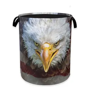 YIKTI Bald Eagle American flag hamper for kids bedroom with eagle design