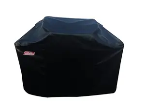 Acoveritt black grill cover on a Members Mark grill with fastening straps