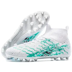 LSIDORYC laceless youth soccer cleat with green accents