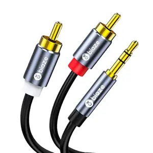 Grey biaze 3.5mm to RCA aux cable with PVC jacket