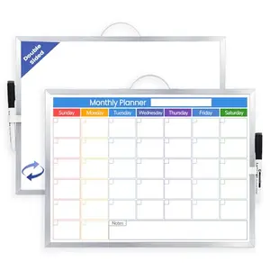 Lumspax colorful monthly dry erase calendar whiteboard, 16 x 12 inches, with aluminum frame
