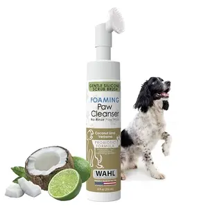 Wahl foaming paw cleaner with removable silicone scrubber, coconut lime scent