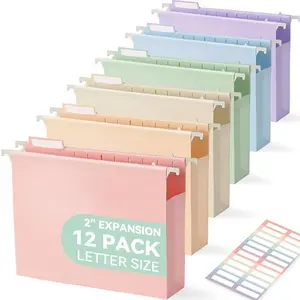 SortRax Plastic Hanging File Folders pastel colors