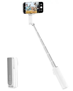 SupeDesk white portable selfie stick for travel