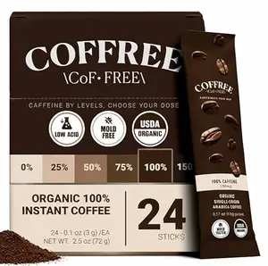 Box of COFFREE organic instant coffee sticks