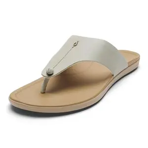 OLUKAI Ho'opio Mele women's tapa warm sand leather flip-flop sandal with premium straps