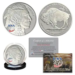 Indian Head Buffalo 250th anniversary nickel-silver proof coin