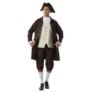 OEBLD Benjamin Franklin costume with double-stitched jacket, vest, pants, and socks