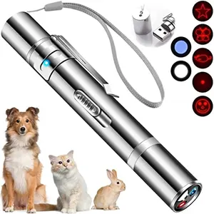 Damflew aluminum cat laser pointer with switchable patterns and USB charging