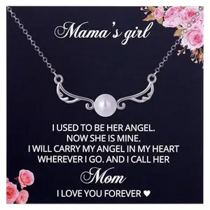Ralukiia angel wings necklace for grieving daughter remembering mom