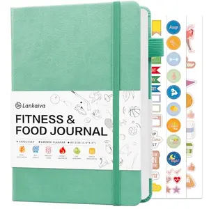 Lankaiva green food and workout journal with lay-flat binding
