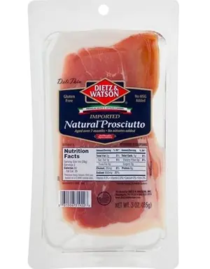 Packages of D&W thin sliced prosciutto with Italian herbs
