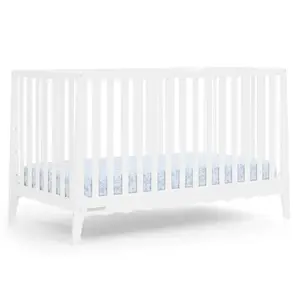 Delta Children Lulu convertible crib with scalloped design in bianca white