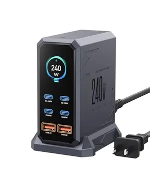ASOMETECH 240W GaN Charger with LCD screen