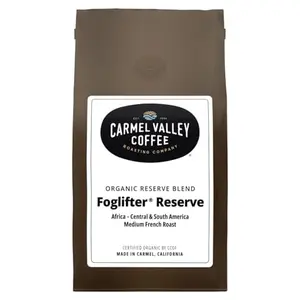 Foglifter Reserve whole bean coffee bag with coastal design