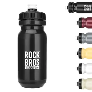 ROCKBROS non-insulated squeeze water bottle in black, 20oz