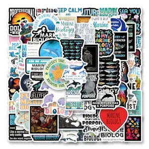 ZLDQXTM marine biology sticker pack with cartoon sea creatures and colorful designs