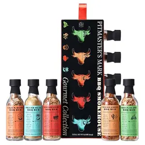 Smokehouse Pitmasters gift set with five gourmet seasoning jars
