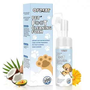 Opdent foaming paw cleaner with built-in silicone brush emitting foam