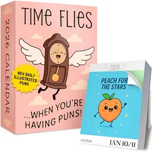 Punny day-to-day calendar with illustrated puns for each day