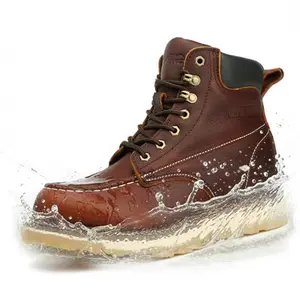 SAFETY LOONG Moc Toe Waterproof Soft Toe Work Boots