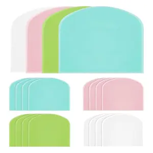 Bulk pack of 20 plastic dough scrapers in four colors by Motthjcw