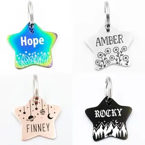 HAVEATAG star-shaped stainless steel patriotic pet tag in rose gold