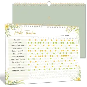 BIROYAL Habit Tracker with elegant floral design and hanging ring