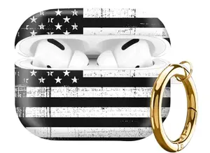 KON&FIJ vintage black and white American flag AirPods Pro hard case cover