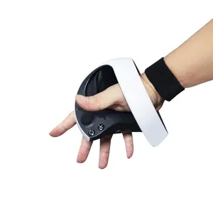 PSVR2 controller with attached foam grip pads and fabric strap