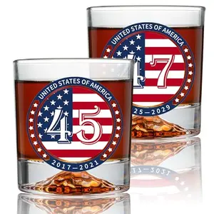 TIKIRUGI American flag whiskey glasses set with ice molds