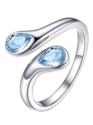 PROSILVER S925 Sterling Silver Rings for Women Dainty Birthstone Statement Ring