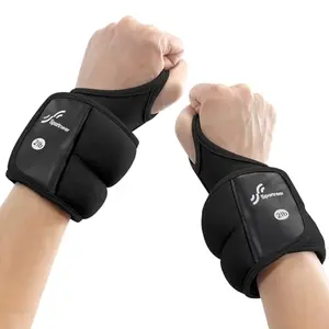 Sportneer black wrist weights with thumb loops and dual mode design